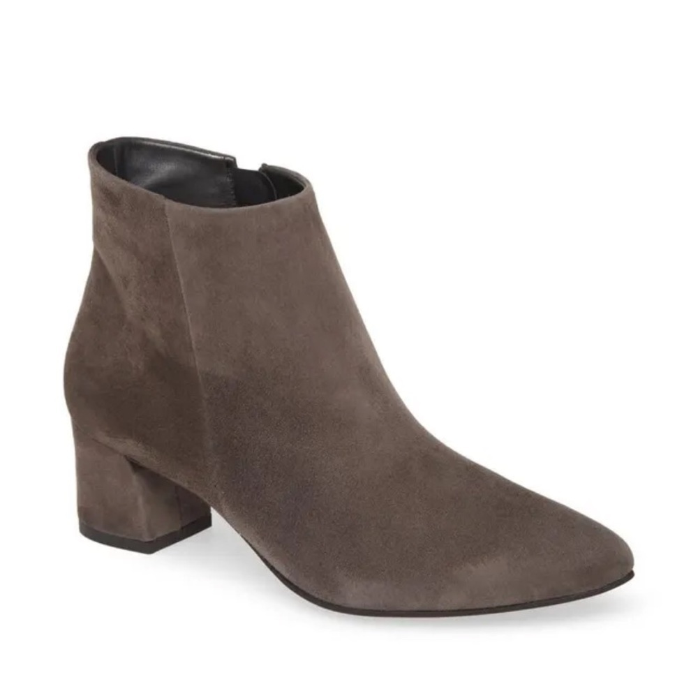 Paul Green Women’s Bridget Suede Ankle Bootie Solid Gray Block Heel | 4.5